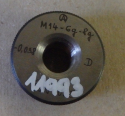 Závitový kroužek M14 6g-8g dobrý 
