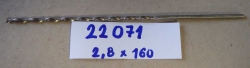 Vrták s válcovou stopkou prům 2,8x160 prodloužený - NEPOUŽITÝ
