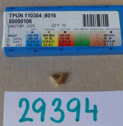 Břitová destička TPUN 110304; 8016 - PRAMET, šufle č.19 (0,03/10Ks)