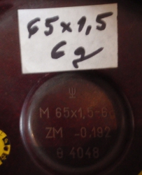 Kalibr závitový M65x1,5 6g