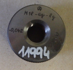 Závitový kroužek M18 6g-8g dobrý 